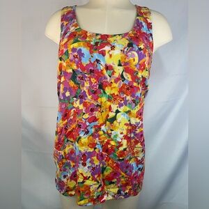 Cabi Multicolor Floral Sleeveless Women's Top Medium